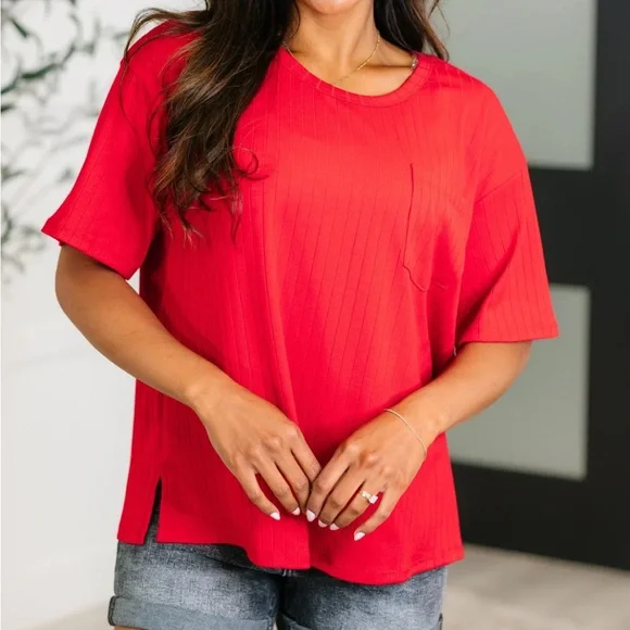 NWOT Andree by Unit ‘Take it Easy’ Red T Shirt in a size 1X - Picture 1 of 8